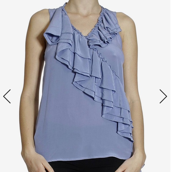 MANILA GRACE SLEEVELESS V-NECK SILK W. ROUCHE 44 - Picture 2 of 15
